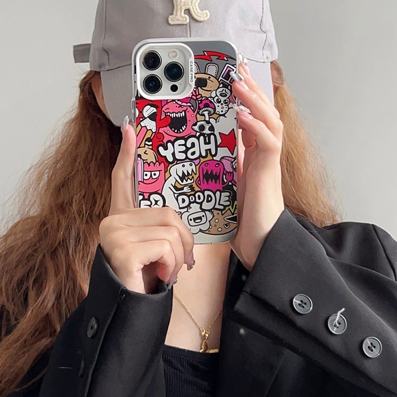 Creative Cartoon Love Word Soft Case HP iP iPhone 14 13 12 Pro Max 11 Matte FTD Casing Apple