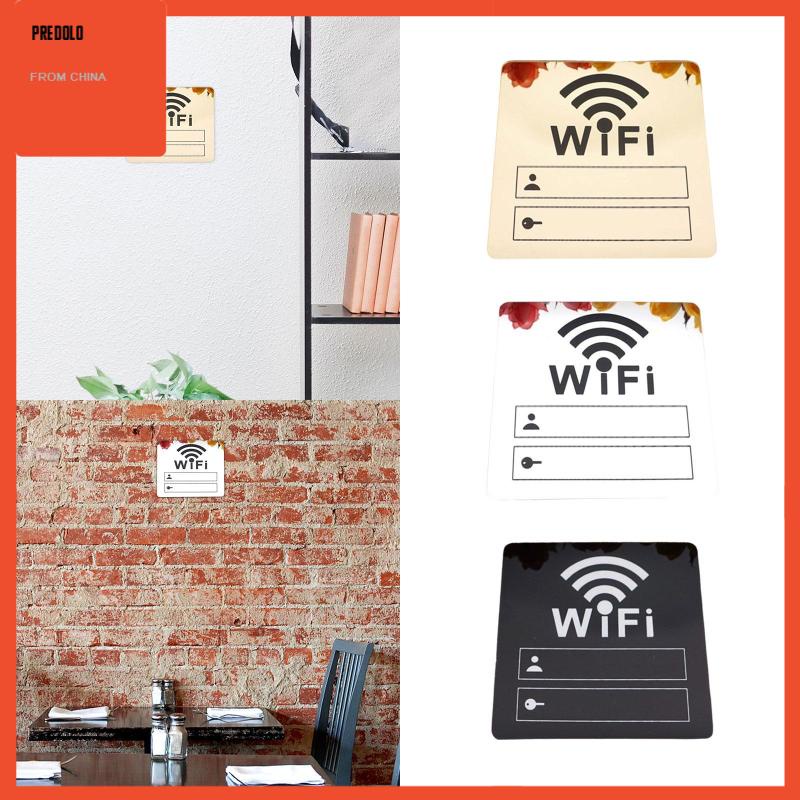 [Predolo] Wifi Sign Sticker Mirror Password Akun Akrilik Untuk cafe Restoran