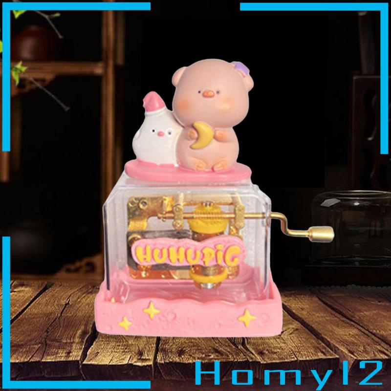 [HOMYL2] Kotak Musik Kartun Hewan Novelty Portable Engkol Tangan Musical Box Collectible