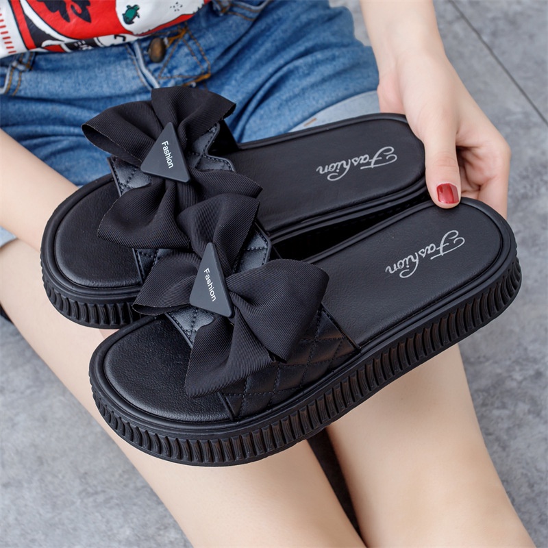 GROSIRTAS TG1714 Sandal Selop Wedges Wanita Pita Segitiga Import Fashion Trend Terbaru