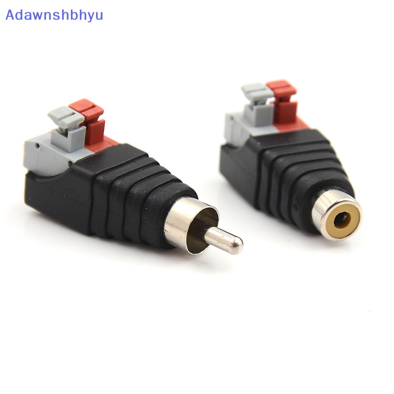 Adhyu 5Pcs Kabel speaker Kawat a/v Ke audio male rca connector adapter jack press plug ID