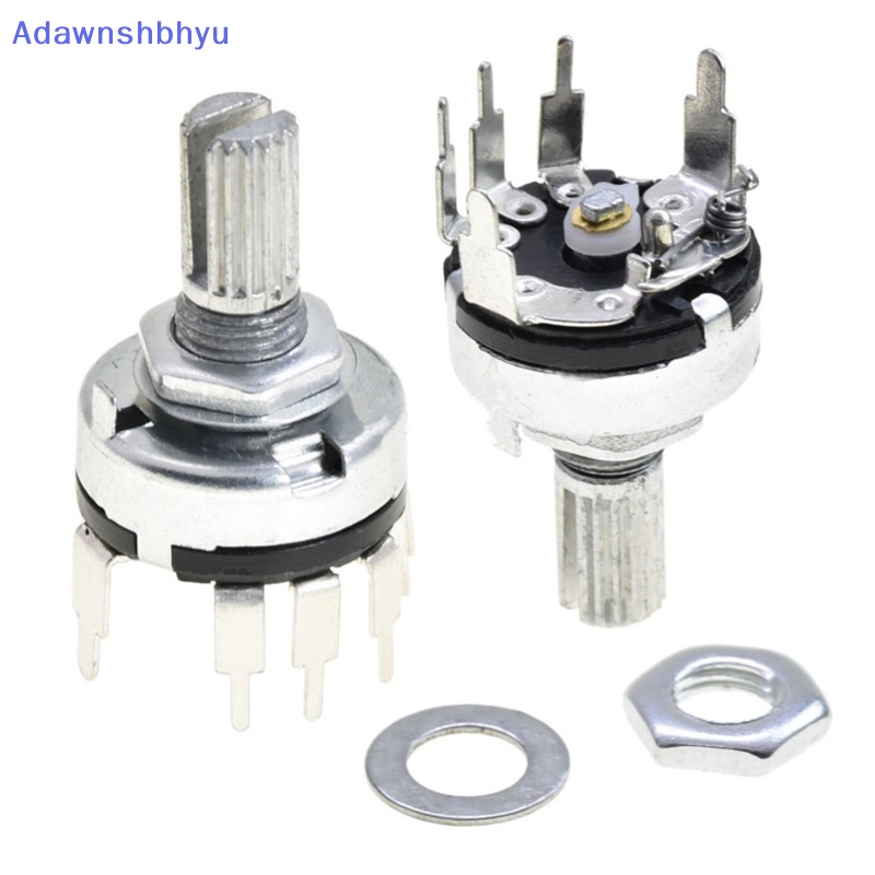 Adhyu 5Pcs RV17 Dengan Potensio Saklar B1K 2K 5K 10K 20K 50K Handle Panjang 15mm 5Pin Switch Karbon Film Potensiometer ID