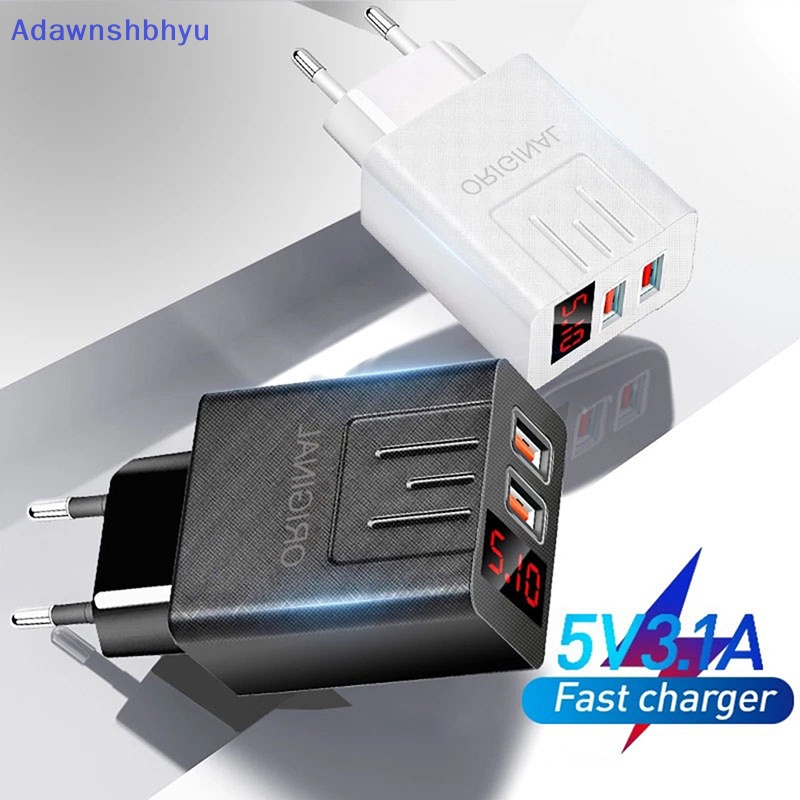 Adhyu 45W QC 3.0 USB Charger LED digital display Quick Charge Adaptor Cas Telepon ID