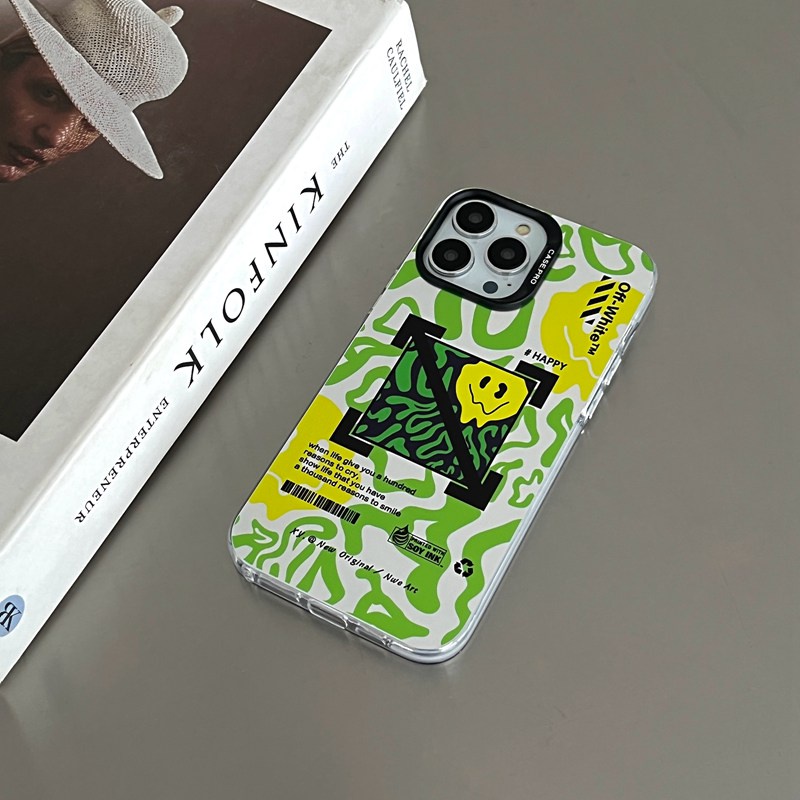 Fashion Silver Smile Blakc Arrow Soft Case HP iP iPhone 14 13 12 Pro Max 11 Matte FTD Casing Apple