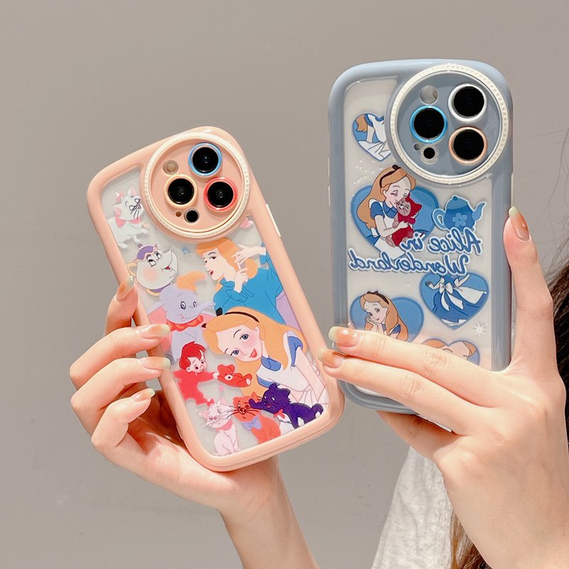 Camera Protect Cream Soft Case IPhone 11 13 12 14 PRO Max Phone Case for Women Girl Cute Snow White Princess