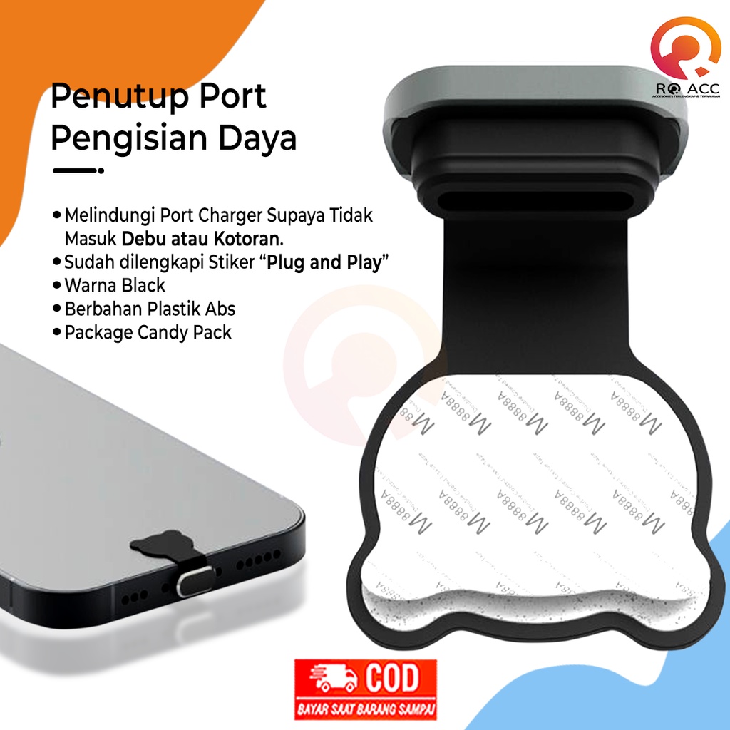 [RO ACC] PLUG COVER PENUTUP PORT PENGISIAN DAYA CHARGER ANTI DUST DEBU