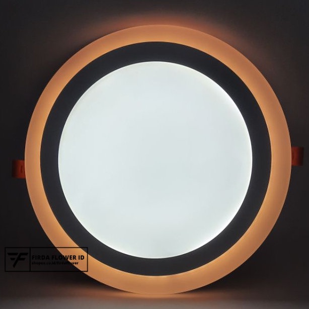 Lampu downlight panel 2 warna 18+6 bulat lampu hias plafon