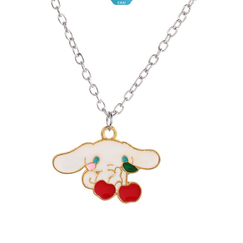 Bandai Kawaii Sanrio Kalung Perhiasan Cosplay Cherry Cinnamoroll Kalung Untuk Wanita Rantai Klavikula Hadiah Perhiasan Pesta Lucu [ZK]