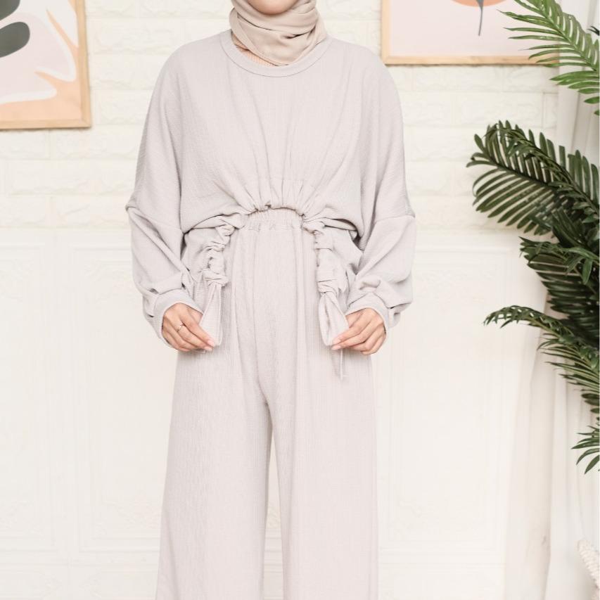 BEFAST - ZNF ONESET ASILA / HIME SET WANITA CODORAY KNIT / Oneset Wanita Model Terbaru / Fashion Casual Remaja ABG Trendy / Set Atasan Lengan Panjang+Celana Panjang / Pakaian Kekinian Wanita Remaja / Oneset Polos Terlaris