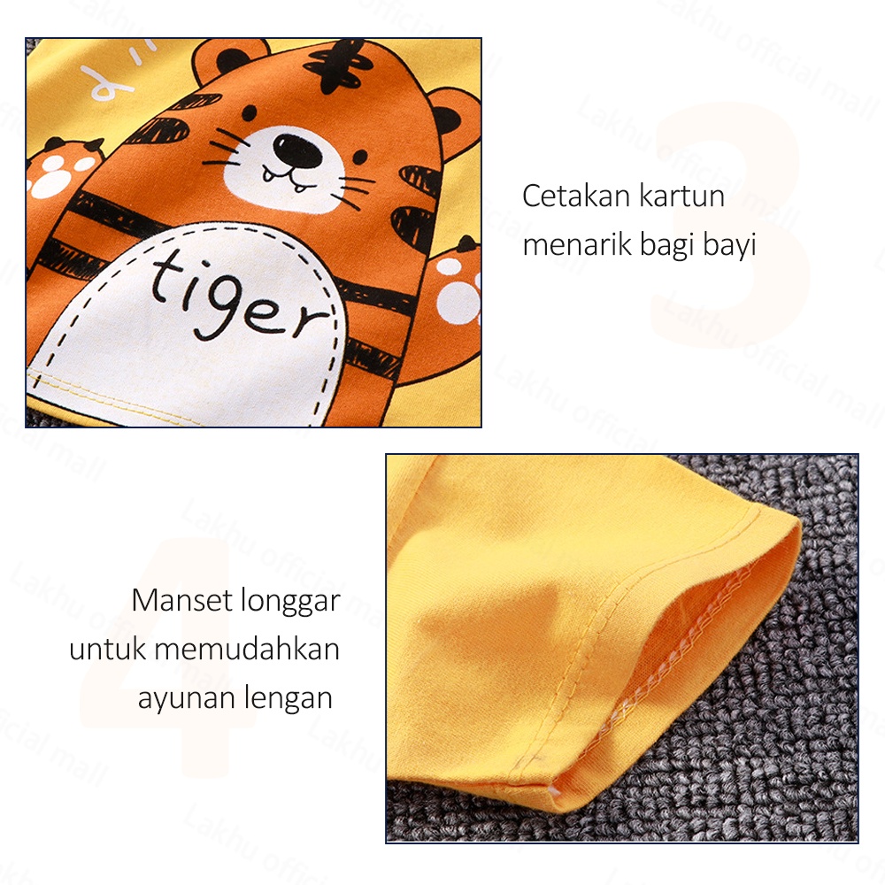 Lakhu Setelan Kaos Anak Premium/ Setelan Pendek Baju Bayi Anak Kids Suit Pendek Import