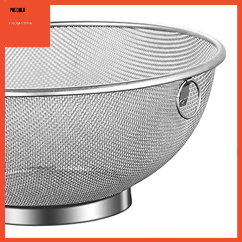 [Predolo] Keranjang Buah Kawat Logam, Metal Colander Saringan Jaring Halus Stainless Steel Serbaguna, Drainer Mangkok Untuk Counter Meja, Sayur