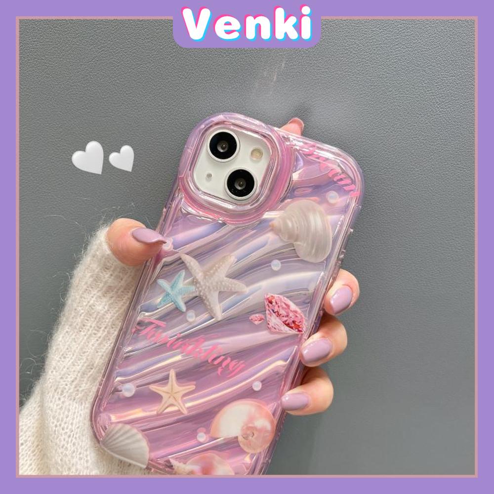 VENKI - For iPhone 11 iPhone Case Laser Reflective Transparent Phone Case TPU Soft Shockproof Airbag Shell Protective Case Starfish Compatible with iPhone 14 13 Pro max 12 Pro Max