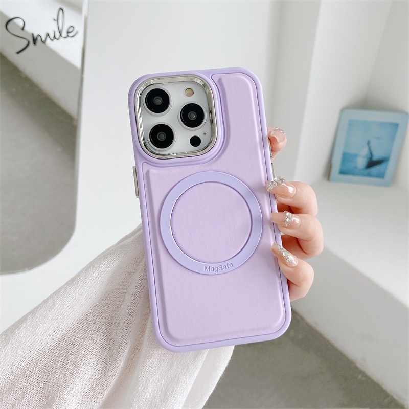 Casing Ponsel Magnetik Silikon Cair Untuk iPhone 13 Pro max Warna solid Casing Tahan Jatuh Untuk Iphone14 11 12 Pro max Casing Kulit Minimalis 14plus