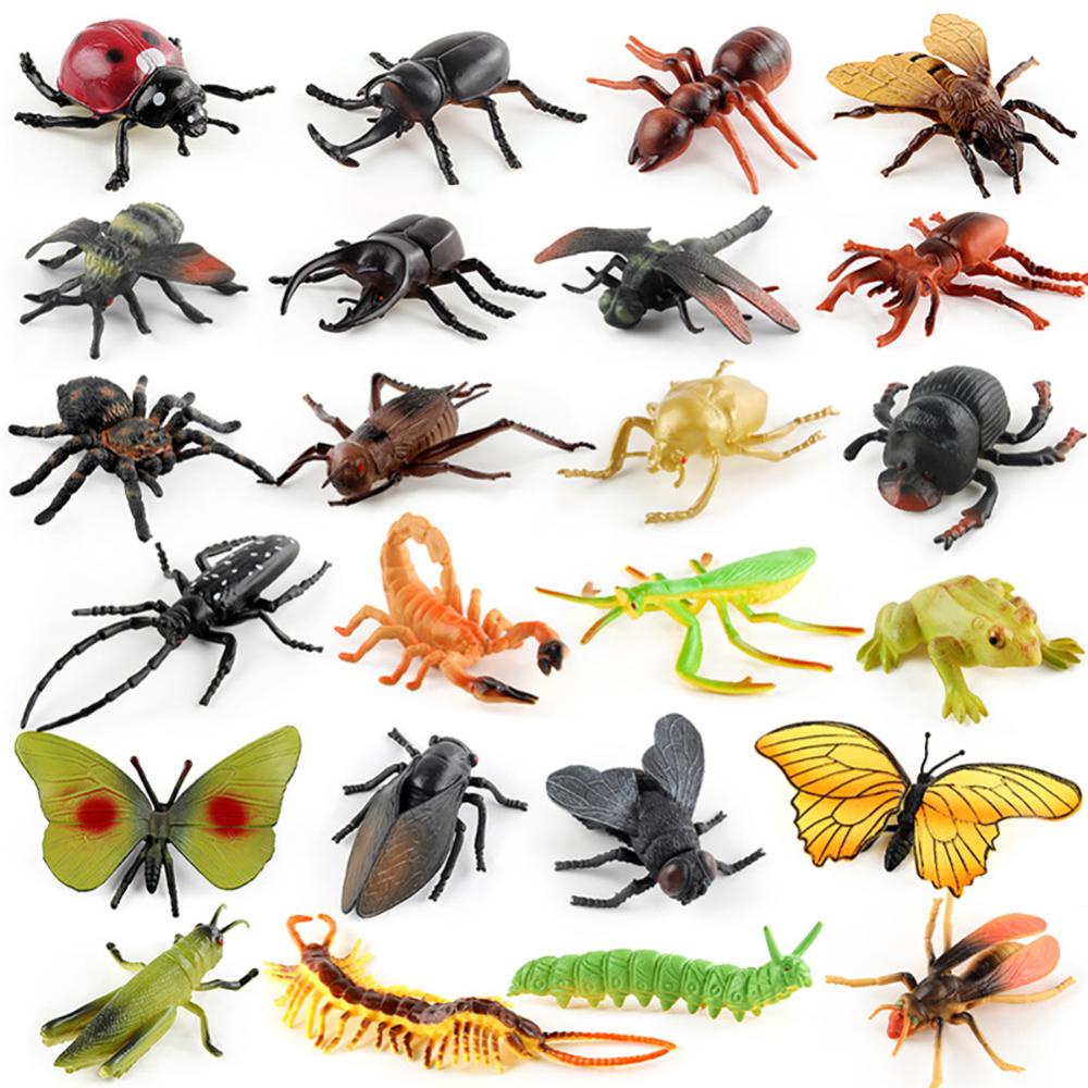 Timekey 1Pc Simulasi Serangga Patung Kumbang Spiders Mantis Longicorn Prank Mainan Edukasi Model Action Figure Mainan Anak R1U1