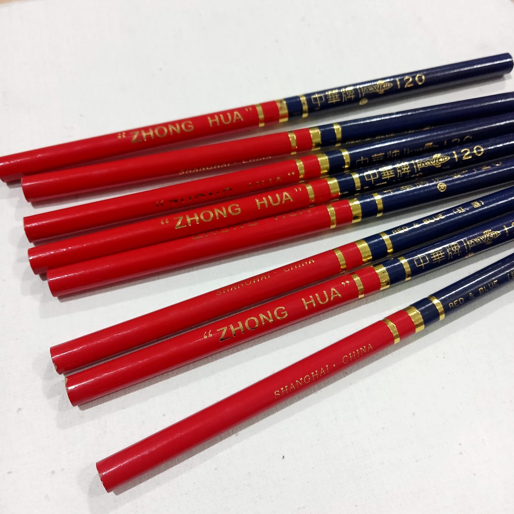 

PENSIL POLA MERAH BIRU KECIL / PENSIL JAHIT POLA 2 WARNA MERK ZHONG HUA / PENSIL JAHIT / PENSIL POLA BIRU MERAH