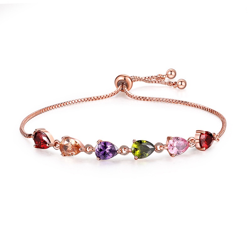 Gelang Tenis Berlian Mewah Untuk Wanita Multicolor Bangle Gaya Korea Rantai Tangan Kristal Perhiasan Fashion Zirconia Aksesoris