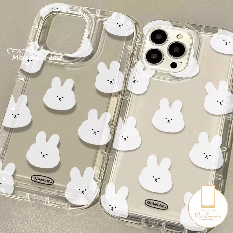 Fun Lovely Casing Kepala Kartun Kelinci Untuk Realme C53 C15 C25s C12 C55 C25 C21Y C11 5 9i 6i 5i 5s 7i C35 C20 C25Y C33 C30 C30S C1 C2 C11 2021 C17 C3 Penutup Bunga Airbag Transparan