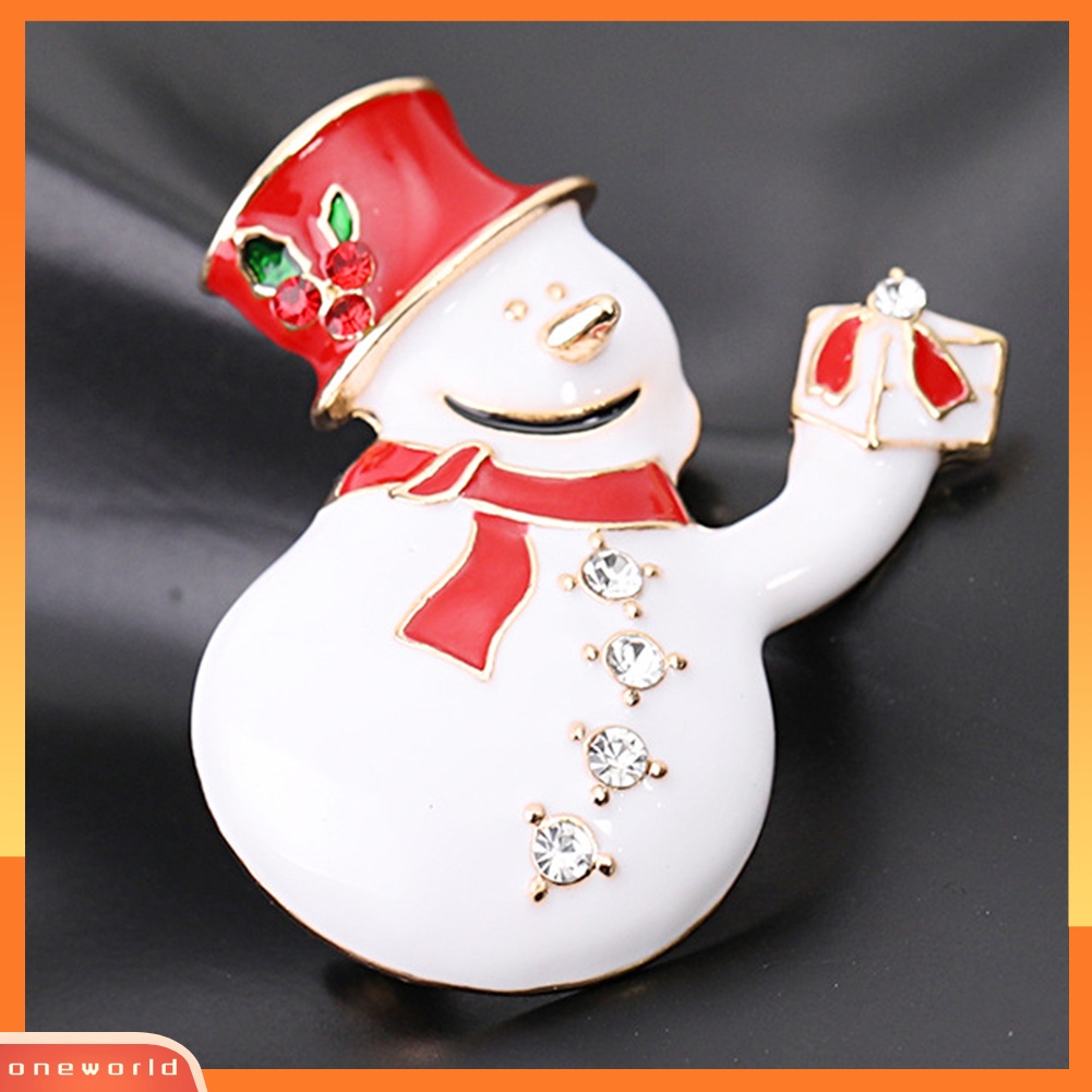 [ONE] Indah Natal Stocking Bell Snowman Xmas Pohon Alloy Bros Pin Perhiasan Hadiah