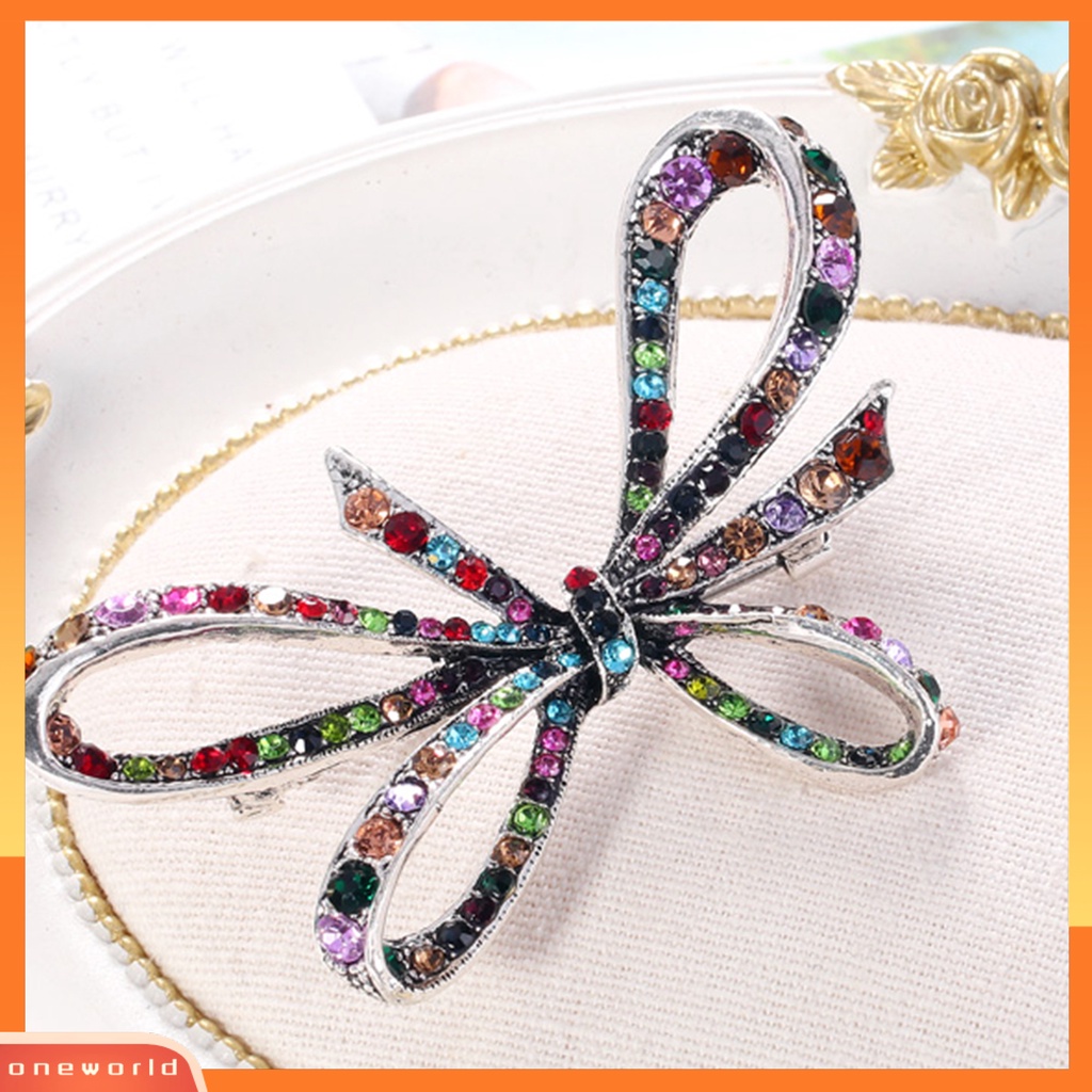 [ONE] Bros Pin Bentuk Hewan Hias Alloy Merak Kupu-Kupu Berlian Imitasi Brooch Badge Untuk Pesta