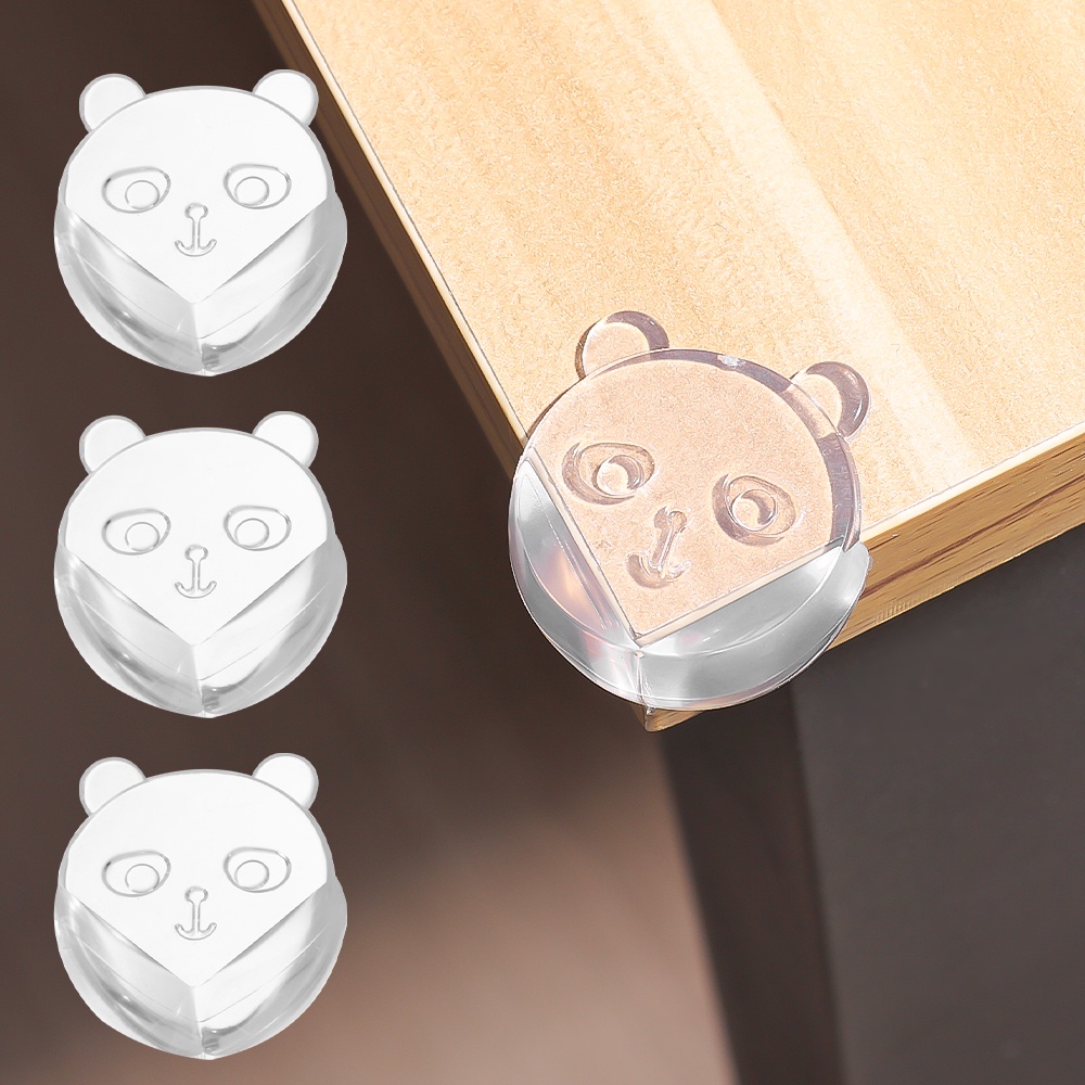 [Fitur ]1/4 Pcs Bear Baby Table Corner Protection Device Anti-Tabrakan Sudut Silikon Pelindung Furniture Lembut Pengaman Sudut Meja Pelindung Bayi Bumper Anti-Tabrakan Strip