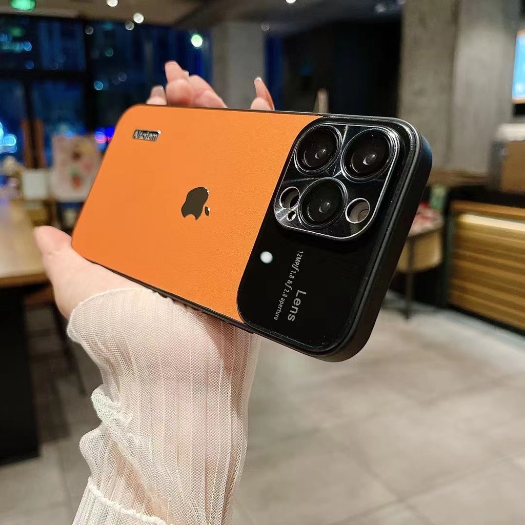 IPHONE Casing Ponsel Tahan Goncangan Kulit Frosted Jendela Besar Mewah Cocok Untuk Iphone14 13 12 11 Pro Max14 Plus Cover Case Shockproof