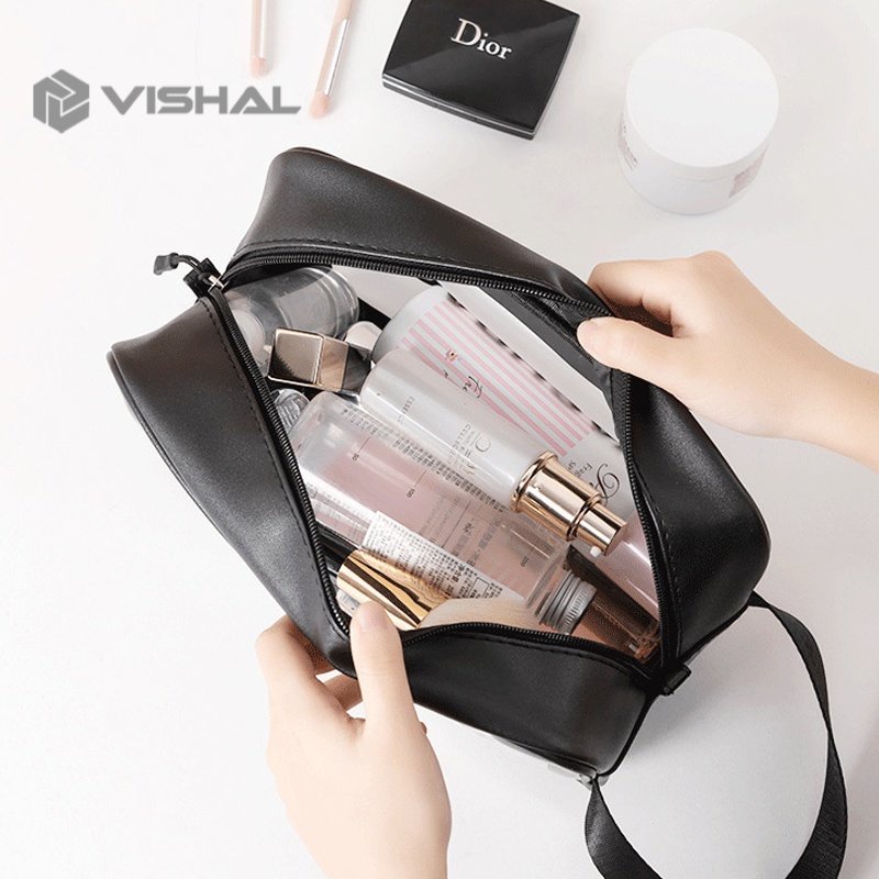 VISHAL Makeup Pouch Anti Air /Tas Make-up anti air / Tas Makeup wanita kapasitas besar dan transparan VS-134