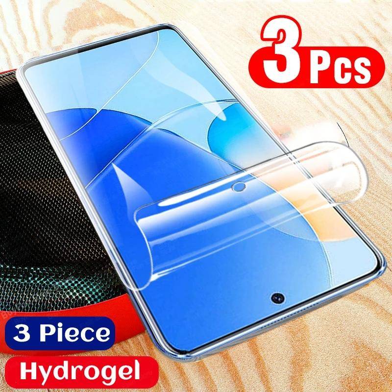 3pcs Film Hydrogel Bening Pelindung Layar Anti blue light Untuk Tecno Camon 2018 15 12 Pro Premier 15 12 Air i4 18i 17 Pop 5X Soft HD Film Untuk Tecno Phantom X2 Pro Bukan Kaca