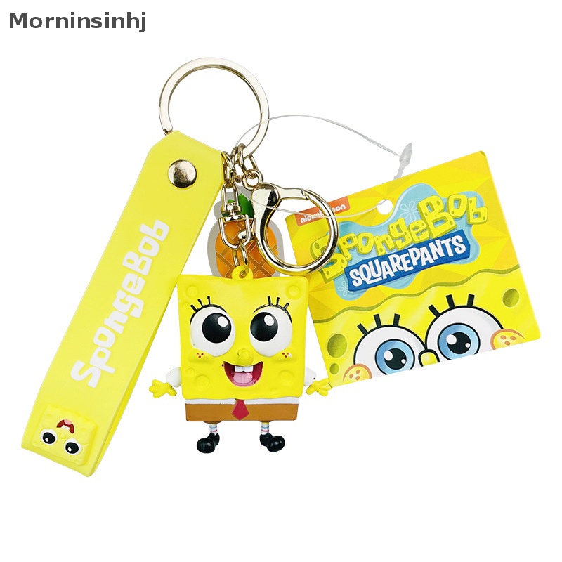 Mornin Lucu Kartun SpongeBob SquarePants Liontin Kawaii Gantungan Kunci Holder Mobil id