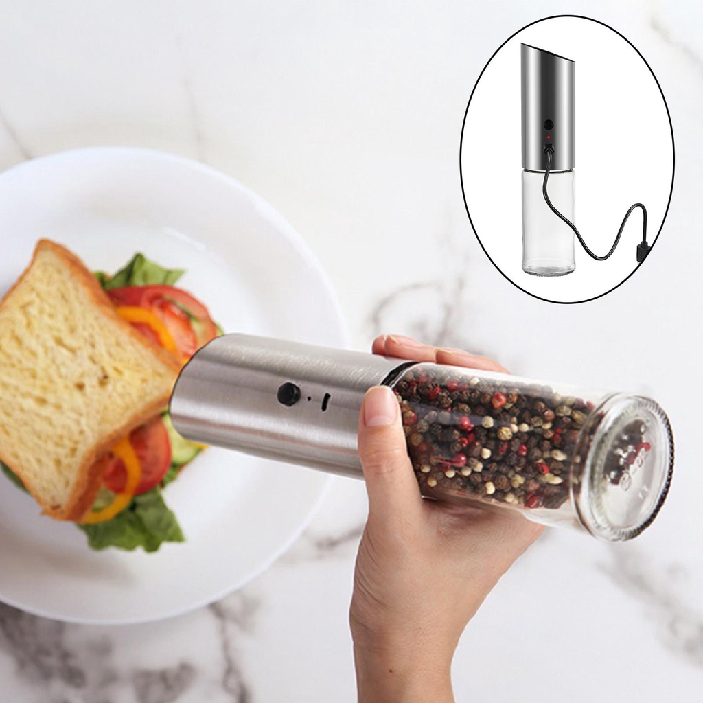 Stainless Steel Salt Pepper Grinder Pepper Rechargeable Alat Pengocok Dapur