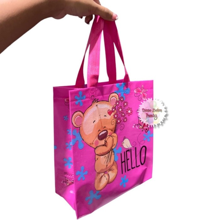 Tas Souvenir Ulang Tahun Anak / Goodie Bag / Tas Ultah Baby Bear - S