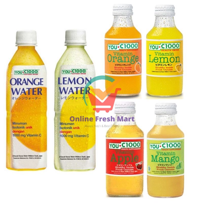 

(kirim instant) YOU C1000 Minuman Vitamin C Lemon Orange Apel Manggo water botol - Online Fresh Mart Denpasar