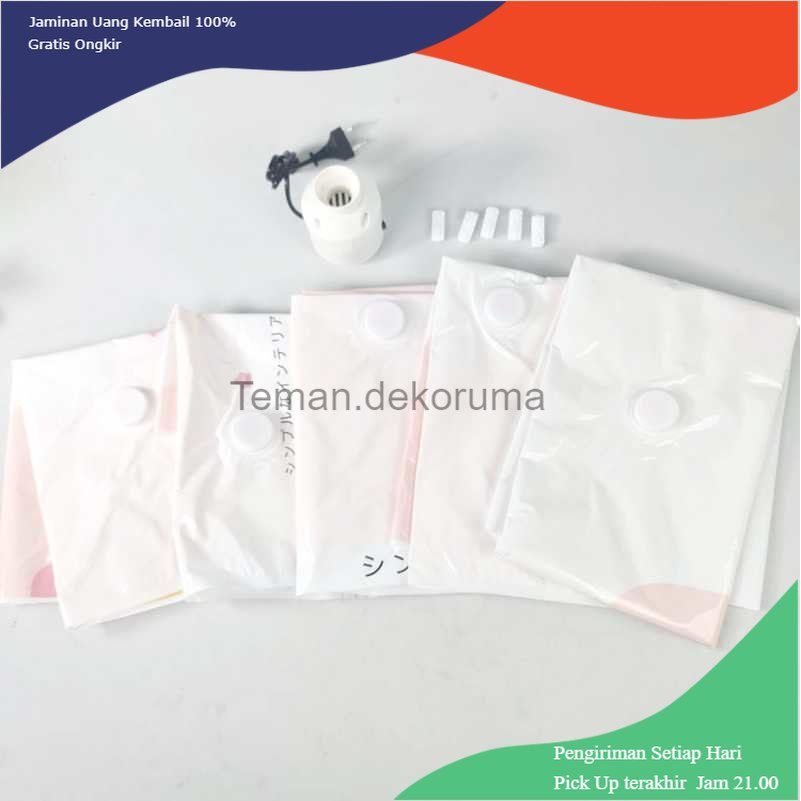 TD - DPR SHANJU Plastik Vakum Baju Compression Bag Various Size 5 PCS with Pump - FL22