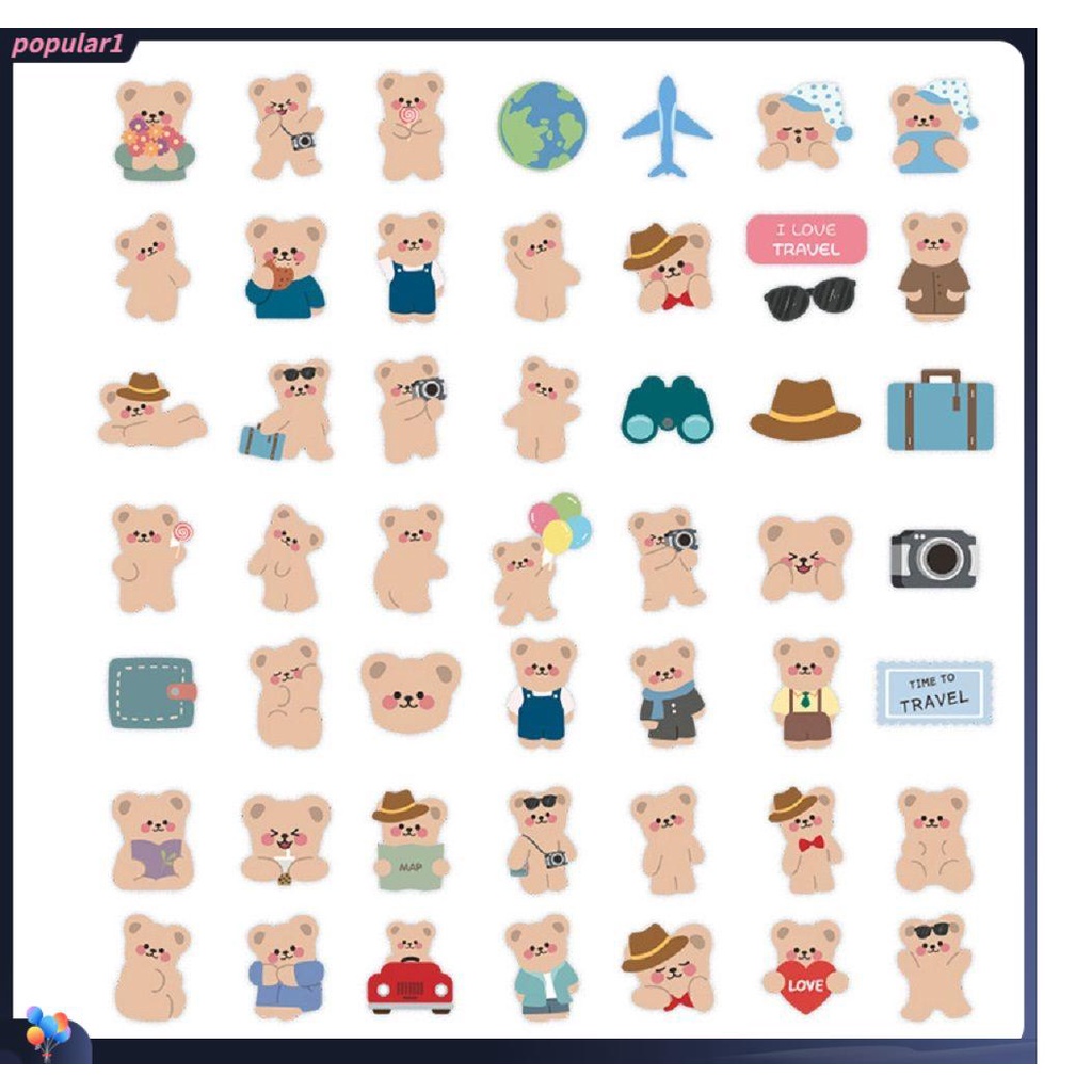 Populer 50pcs Kawaii Stiker Scrapbooking Bunga Perlengkapan Sekolah Foto Stiker Hias Seni Dicat