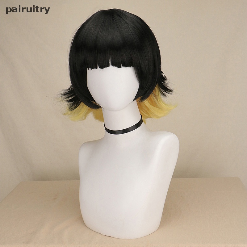 Prt Blue Lock Bachira Meguru Cosplay Wig Hitam Kuning Rambut Pendek Halloween Bermain Peran Tahan Panas Anime Hiasan Kepala PRT