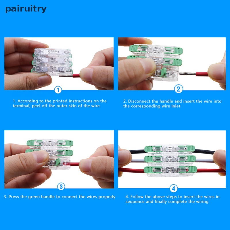 Konektor Kawat PRT Hijau Mini Quick Connector Universal Compact Wire Connector Plug-in Wire Terminal Konektor Rumah PRT