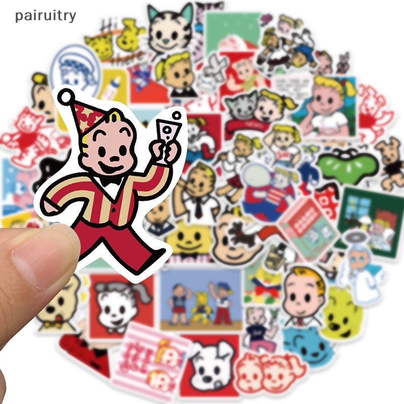 Prt 60PCS HARADA OSAMU Kartun Jepang Kawaii Stiker Untuk Anak DIY Notebook Bagasi Motor Laptop Kulkas Decal Decor Mainan PRT