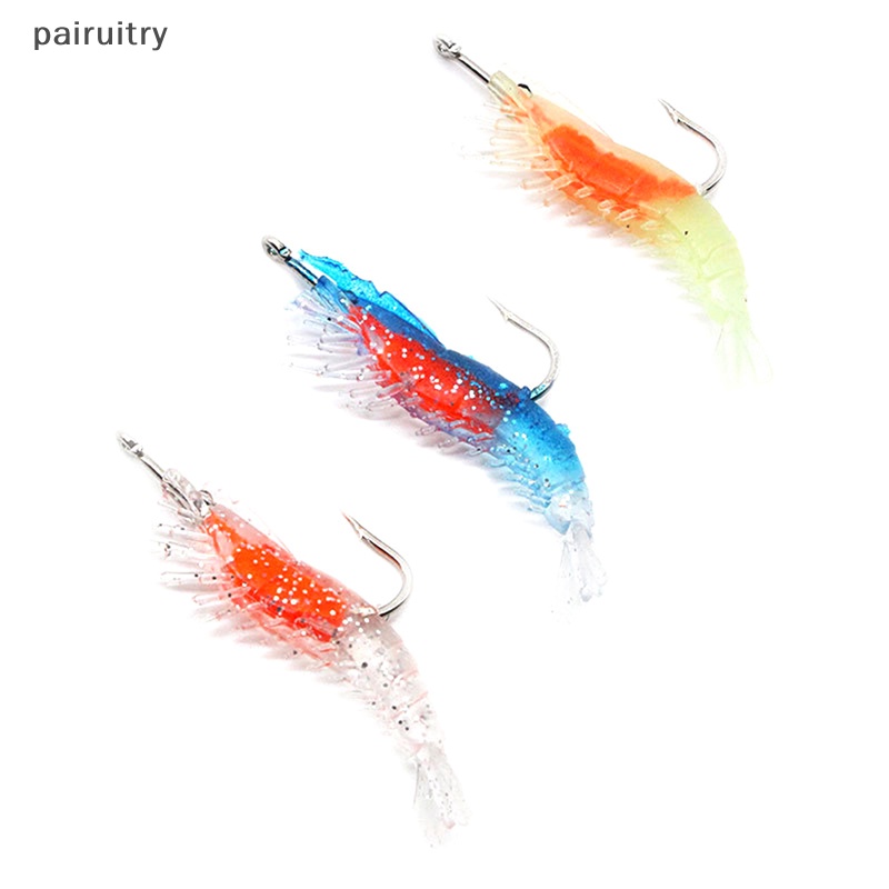 Prt 3g-60mm 4warna Luminous Udang Cumi Malam Memancing Jigs Lure Bass Umpan Lembut PRT