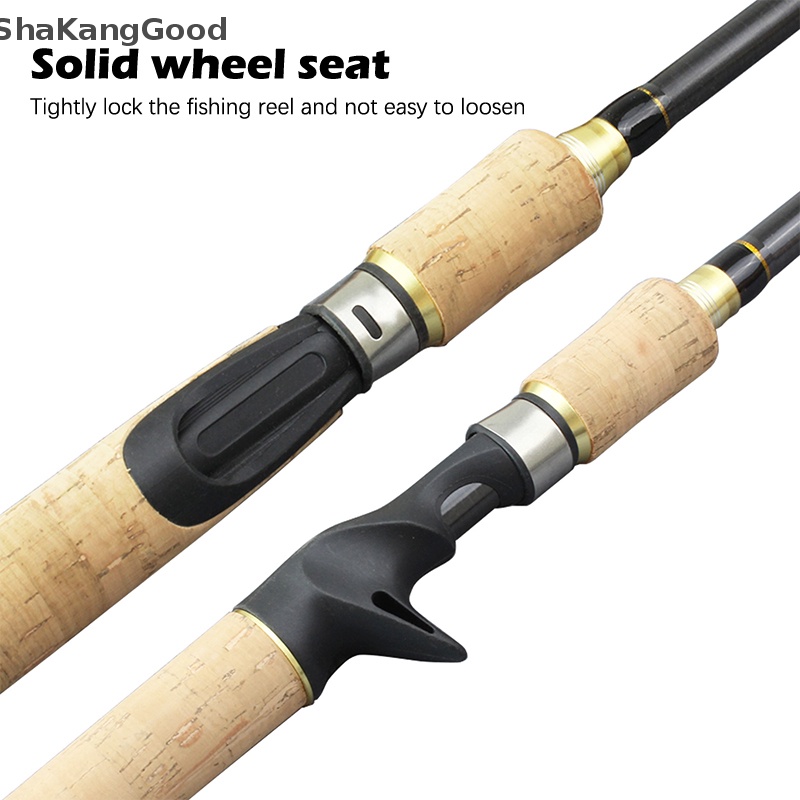 Skid 1.8m 2.1m 2.4m Spinning Fishing Rod M power Hard Telescopic Carbon Fiber Travel pole en handle SKK