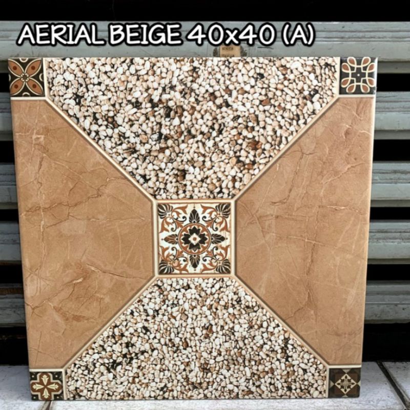 Keramik Lantai Kasar Carport 40x40 AERIAL BEIGE Mulia