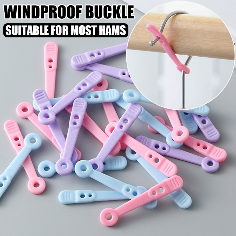 1pc Gantungan Baju Warna Warni Random Windproof Fixing Hook/ Rak Pengering Balkon Luar Ruangan Strip Anti Selip