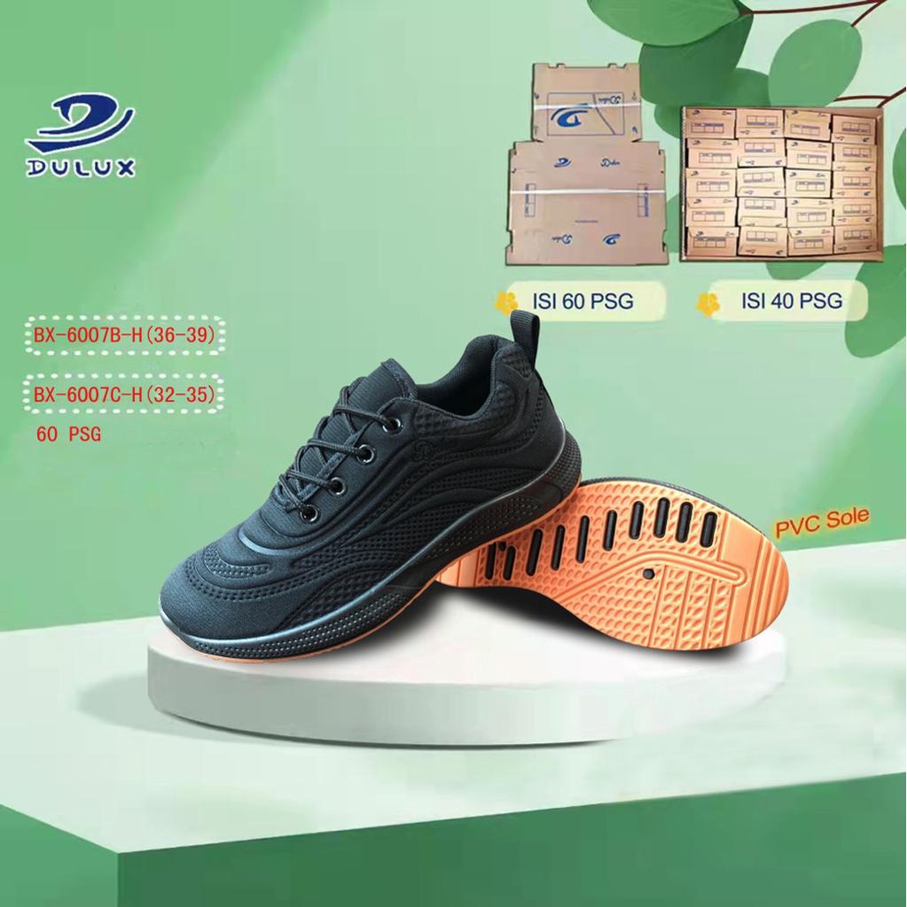 Sepatu Sekolah Anak SD SMP Sol Injeksi Kuat Asli Dulux BX 6007