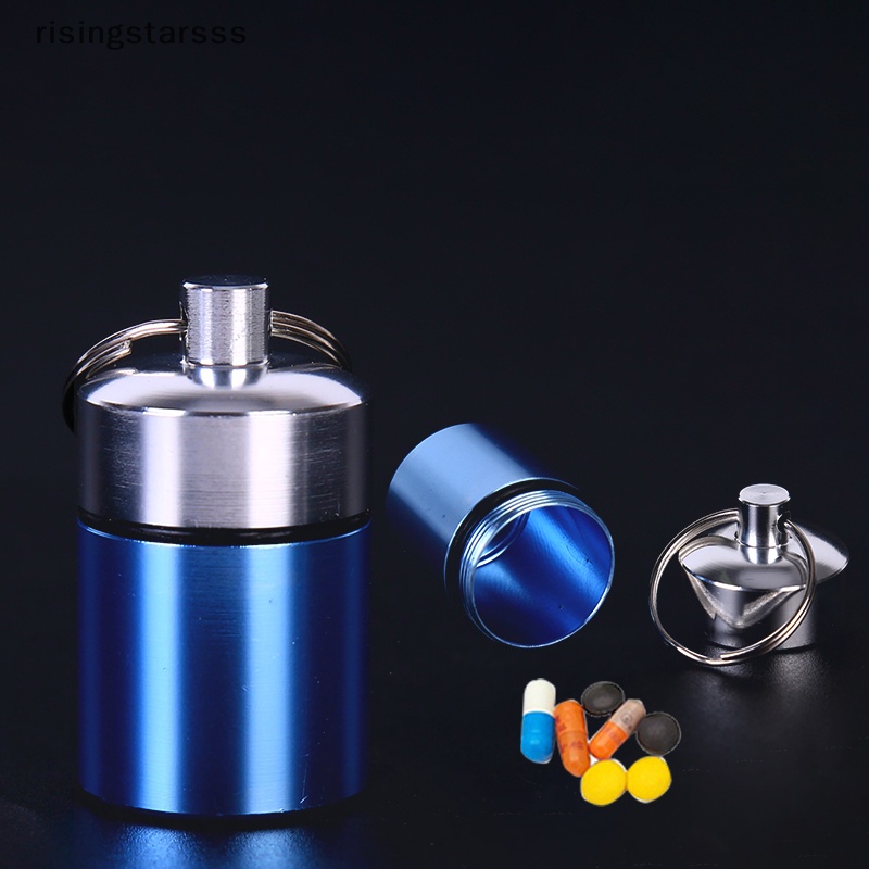 Rsid Span-new Casing Aluminium Mini Portable Bawa Botol Penyumbat Telinga Kotak Gantungan Kunci Wadah Jelly