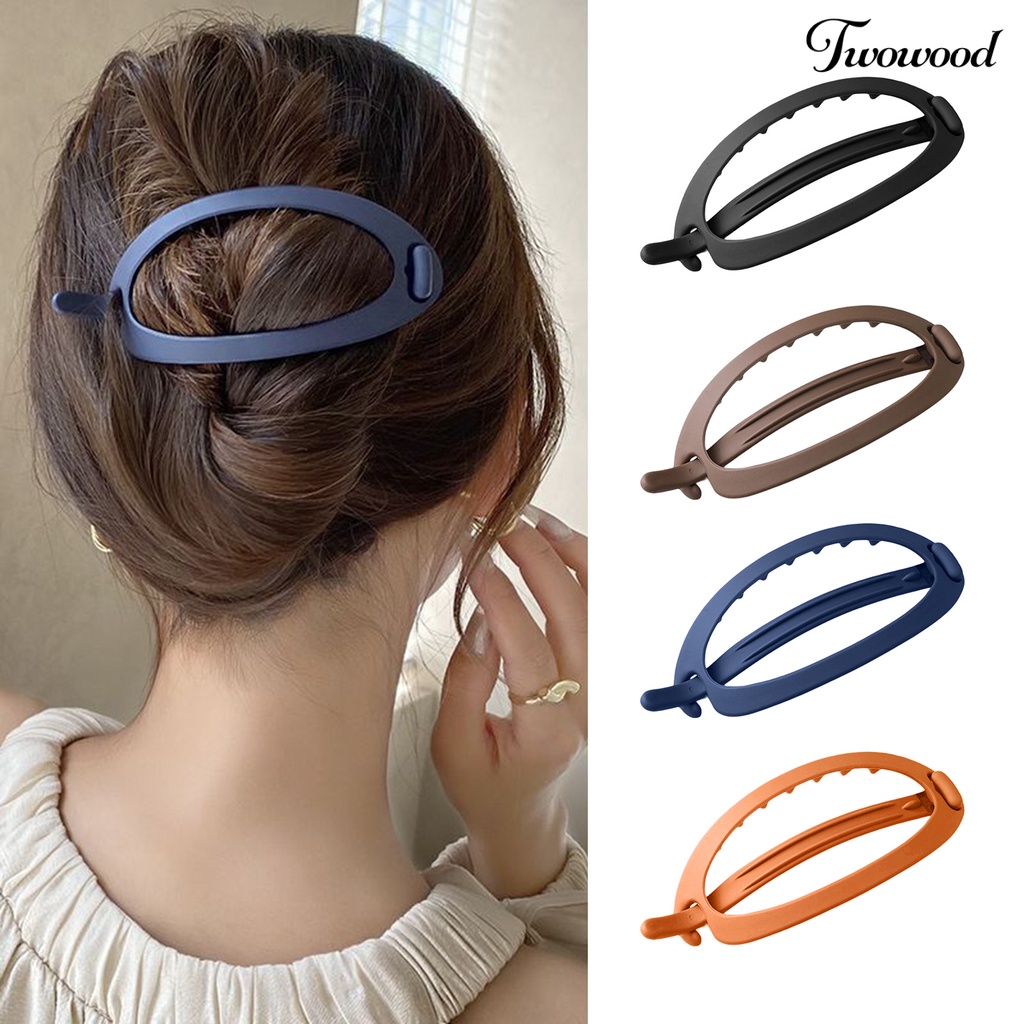 Twowood Hair Grip One-piece Buckle Elegan Dengan Gigi Gaya Korea Klip Rambut Jepit Rambut Klip Atas Aksesoris Styling Rambut