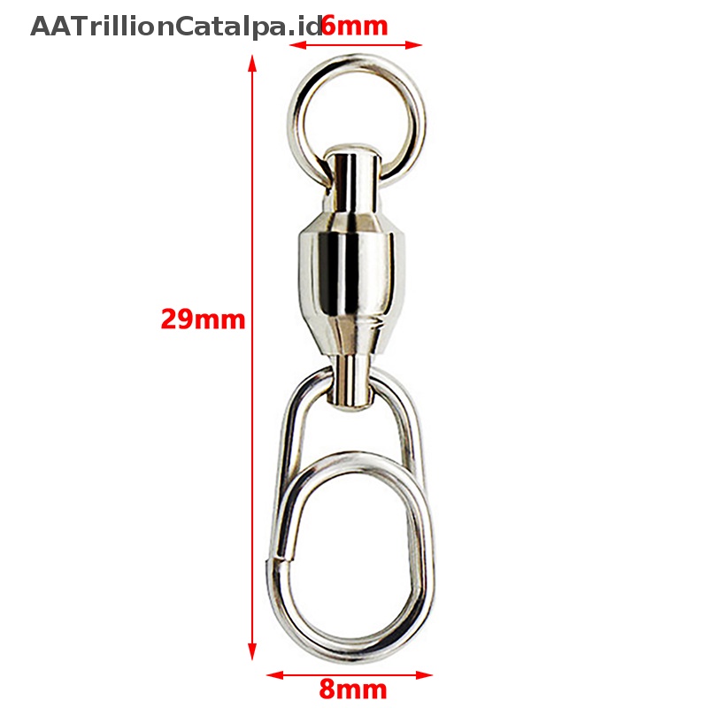 Aatrillioncatalpa Konektor Pancing Rolling Swivel Snap Stainless Steel Memancing Putar Ball Bearing Fast Snap Clip Fishing Lure Connector Tackle ID