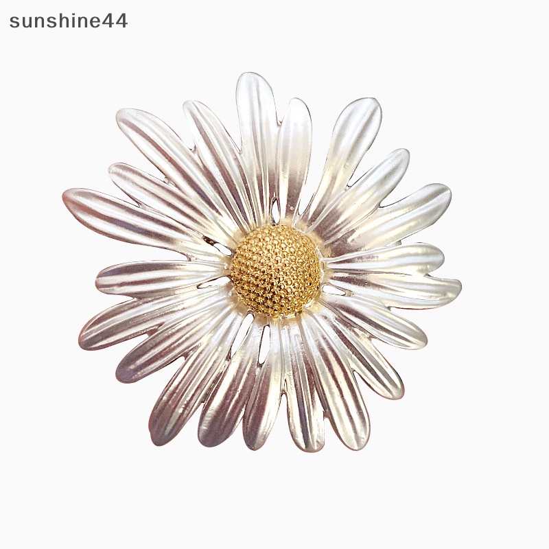 Sunshine Elegan Vintage Tanaman Logam Bunga Daisy Bros Pin Untuk Wanita Pria Kerah Aksesoris Pakaian Jas Syal Klip Perhiasan Hadiah ID