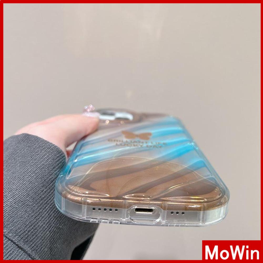 Case iPhone 14 Pro Max iPhone Case Laser Reflektif Bening Phone Case TPU Soft Case Airbag Gradien Sederhana Kupu-kupu Kompatibel dengan iPhone 13 Pro Max 12 Pro Max 11 Xr Xs Max 7 8Plus