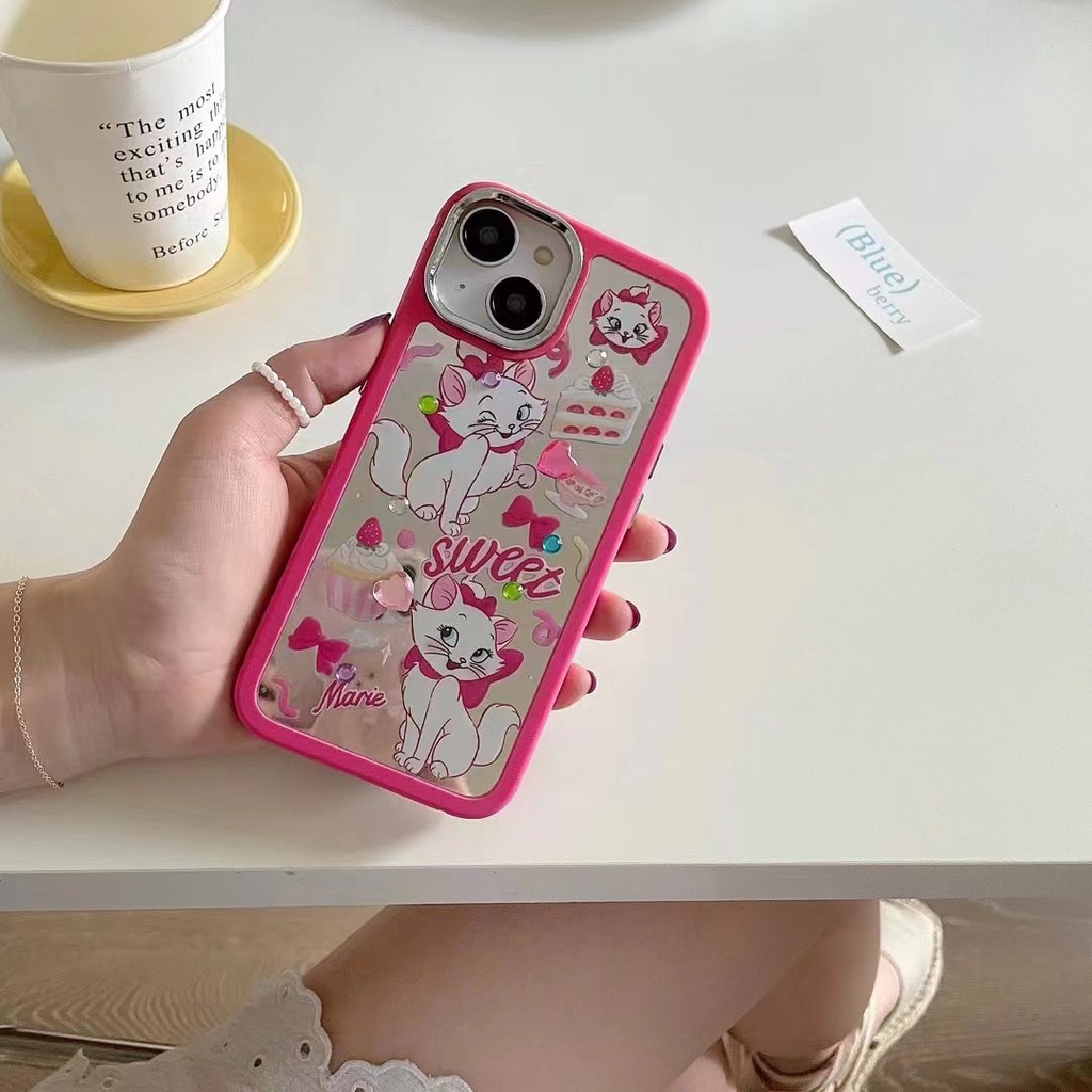 All New Mirror Electroplated Camera Silicone Soft Case IPhone 11 12 13 14 Pro Max Women's Fashion Gift Cute Mary Cat