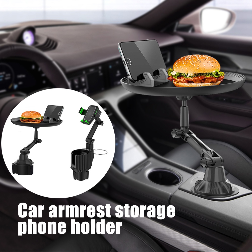 Car Armrest Storage Phone Holder/Tempat Telepon Mobil Multifungsi/General Motors Water Cup Fall Arrest Fixing Bracket/Mobil Dipasang Meja Makan Kecil Rak Penyimpanan Makanan