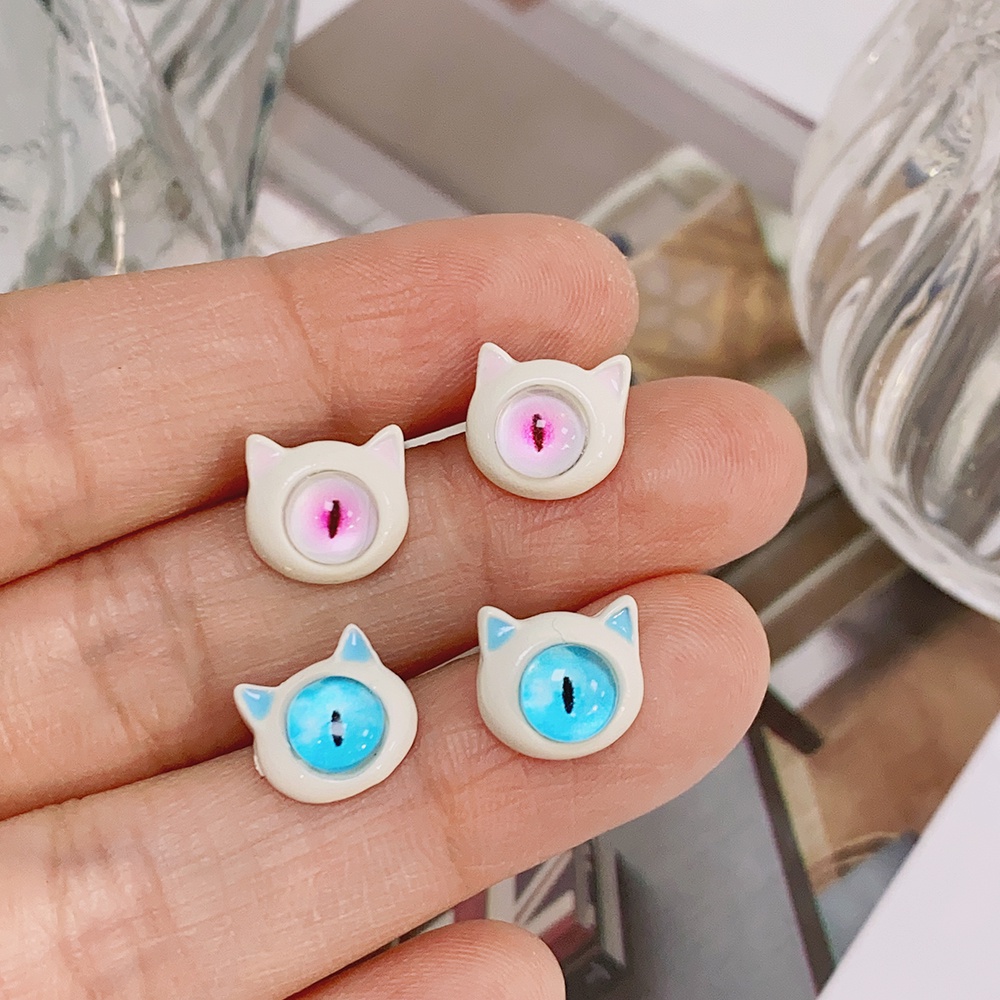 Korea INS Wanita Bermata Satu Monster Kecil Pejantan Anting Sederhana Lucu Kucing Monster Stud Earrings Pesta Anak Y2k Pengantin Pernikahan Wanita Gadis Stud Earring Anime Perhiasan Anak Menyenangkan