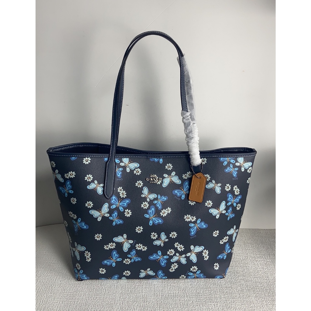 Coach City Tote With Lovely Butterfly Print